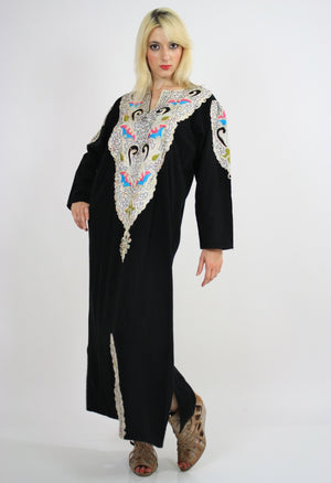 Vintage 70s Hippie Caftan Turkish Embroidered - shabbybabe
 - 2